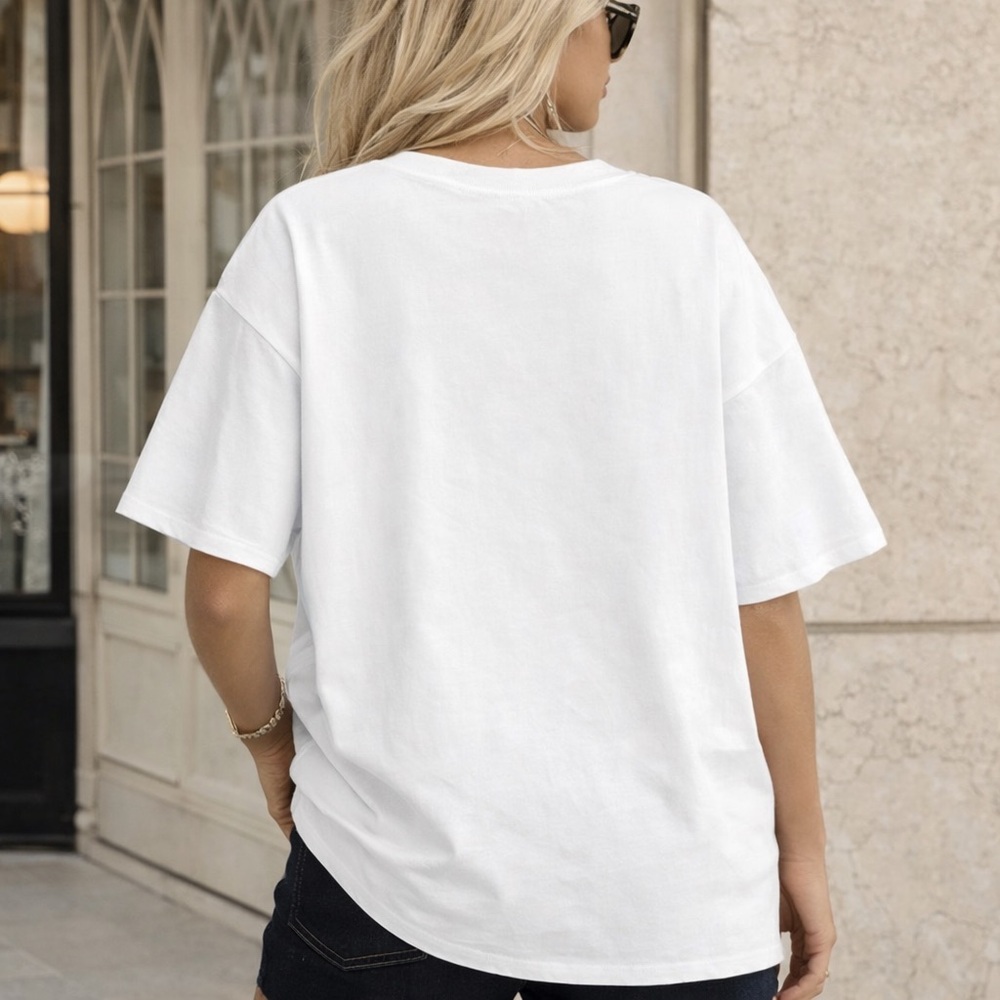 It’s giving wifey graphic tee shirt oversized white black t shirt - Picture 2 of 3